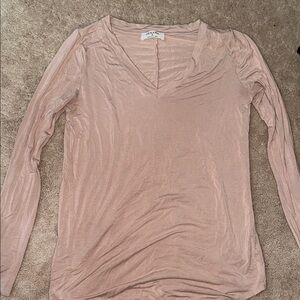 Zenana Outfitters Pink Fitted Long Sleeve Blouse